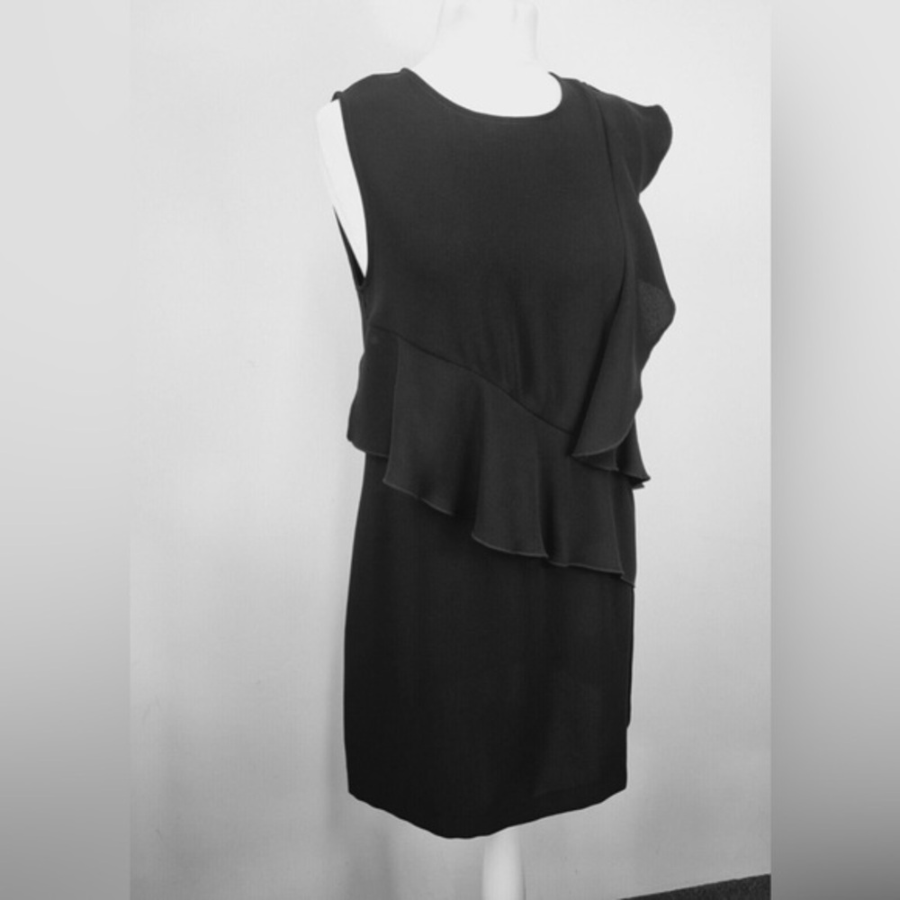 Zara Little Black Dress Black Dress with Ruffle Frill Design Medium